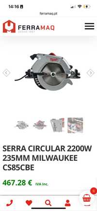 Serra Circular  2200W 235MM MILWAUKEE CS85CBE