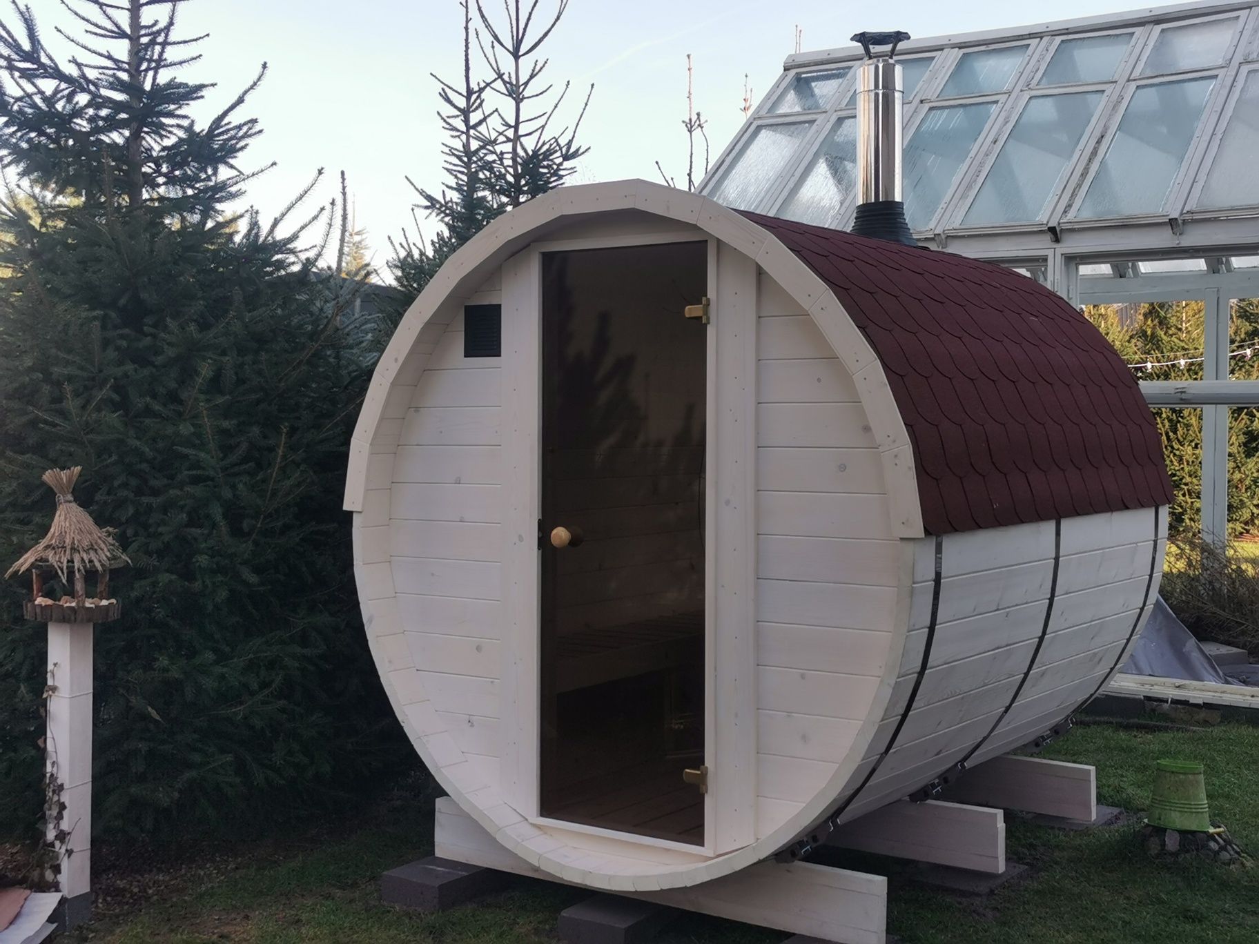 Sauna ogrodowa Pełna panorama 2,5x2,1 Piec +akcesoria!