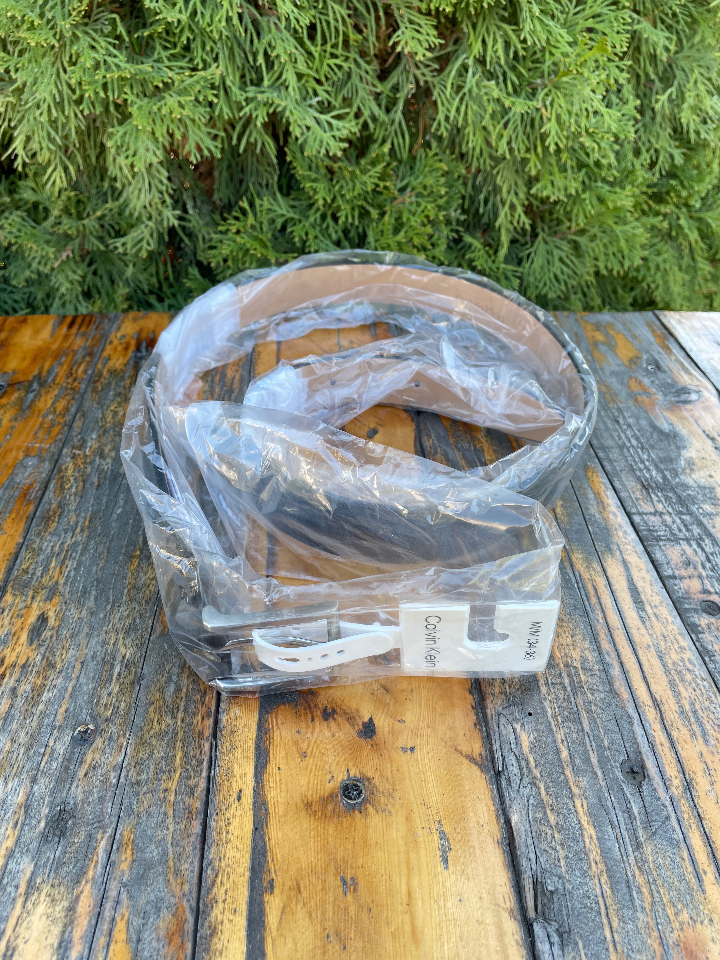 Новый мужской ремень calvin klein (ck leather belt black)с америки M