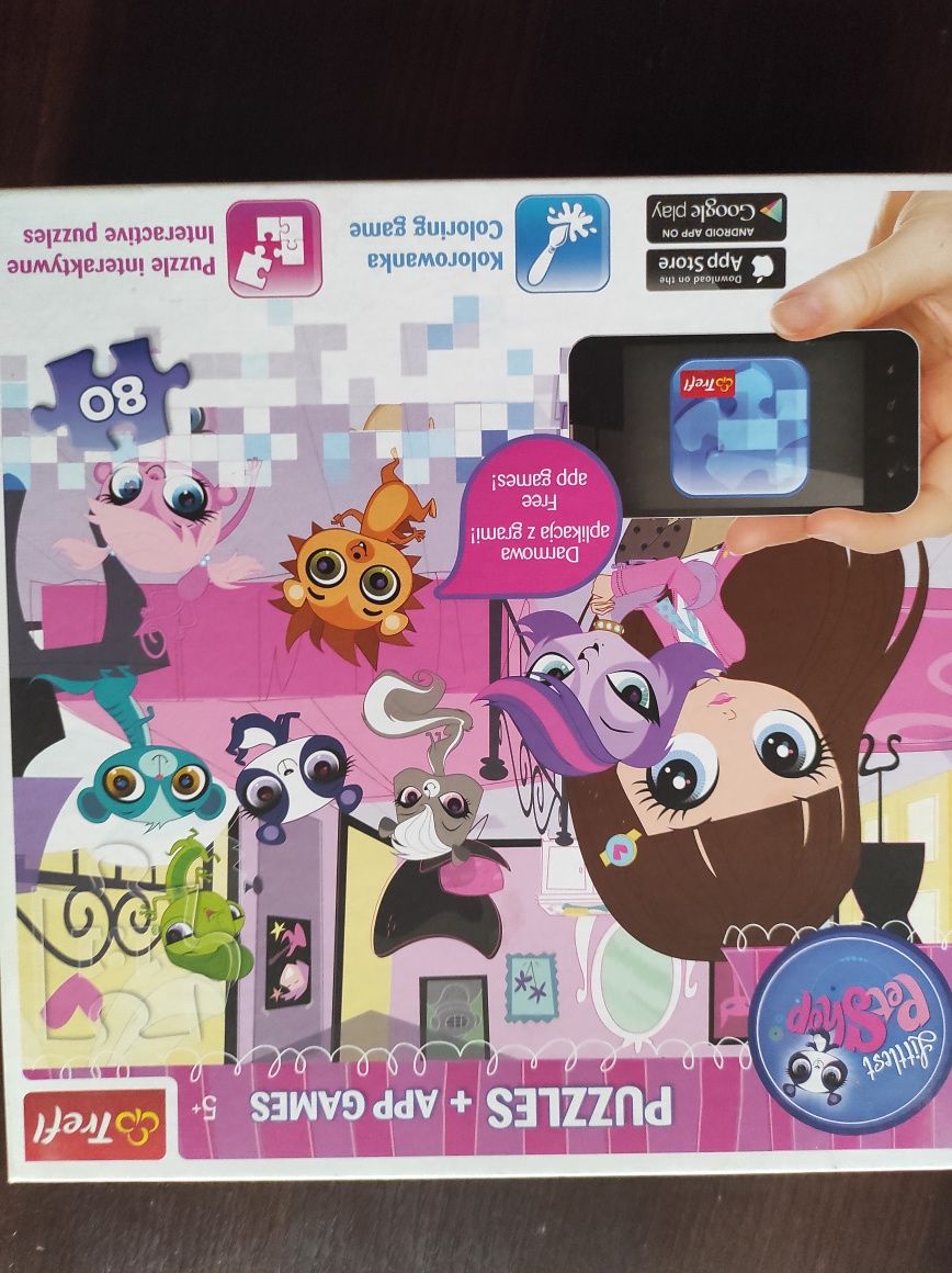 Trefl puzzle dla dziewczynki 80 elementów Littlest pet shop