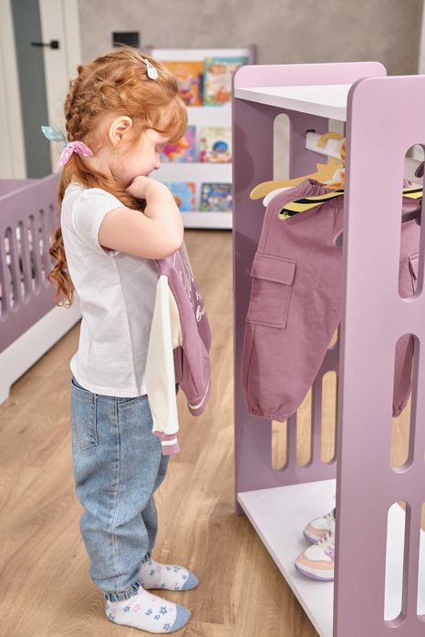 Дитяча шафа / гардероб Монтессорі / шкаф для одягу Лаванда