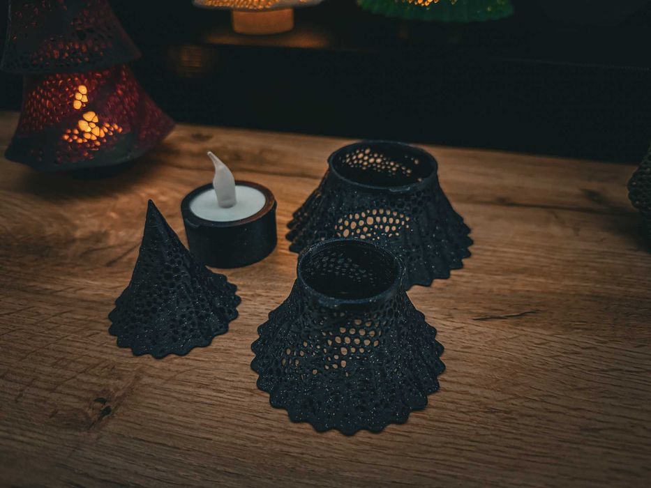 Dekoracyjna choinka 3D z podświetleniem LED - wysokość 18 cm