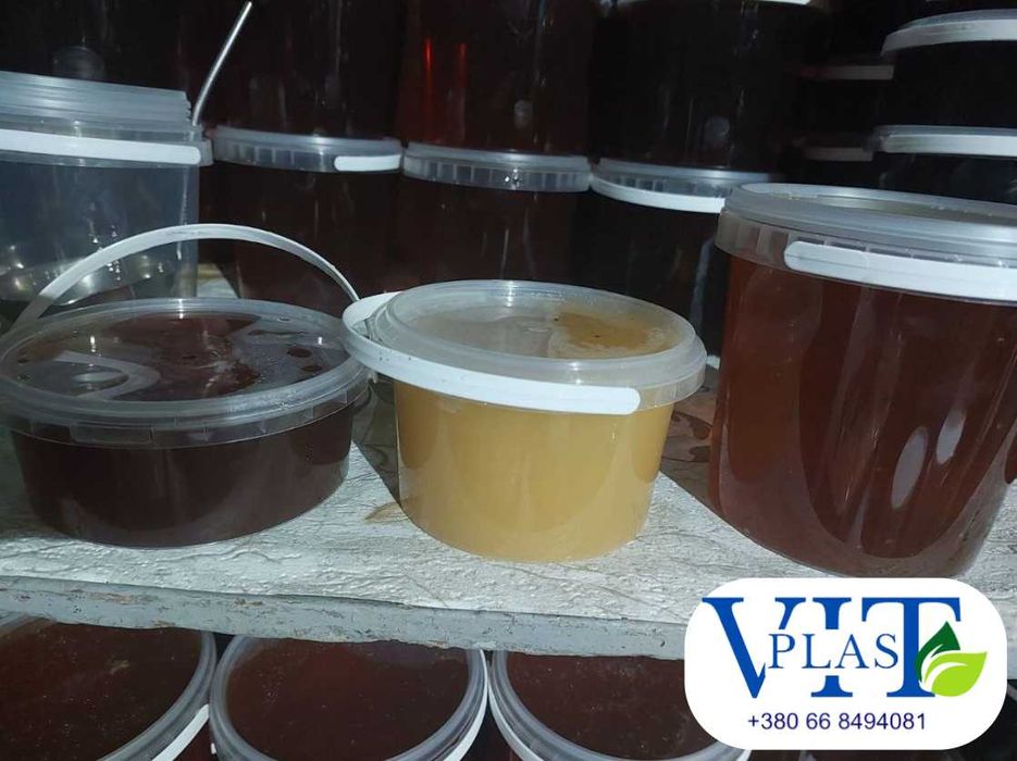 Пластиковое ведро 0,5 литр прозрачное тара оптом для меда солений рыбы