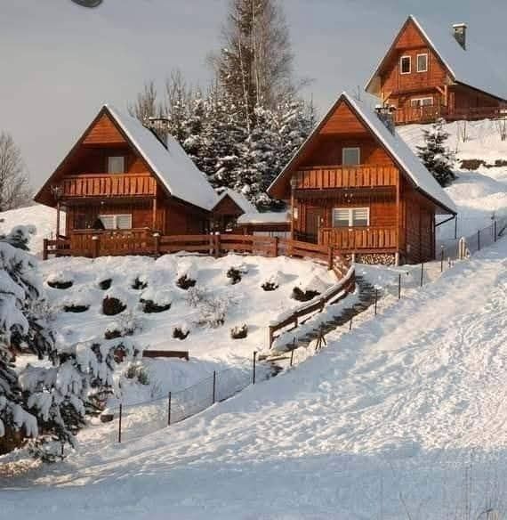 Sielanka-Domki Całoroczne z Kominkiem Jacuzzi Sauna Bezmiechowa