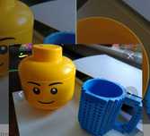 Pojemnik na klocki LEGO głową i kubek