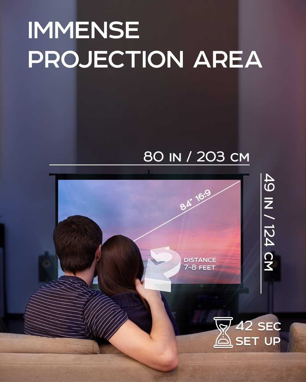 Nowy ekran projekcyjny / telewizor/statyw/ płótno/84 cali/16:9 !8621!