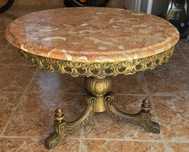 Mesa de apoio em bronze e mármore