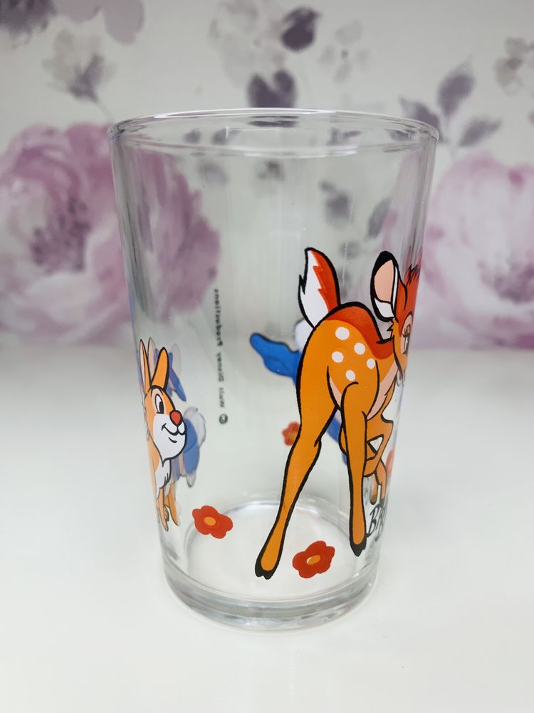 Kolekcjonerska szklanka Bambi Walt Disney vintage