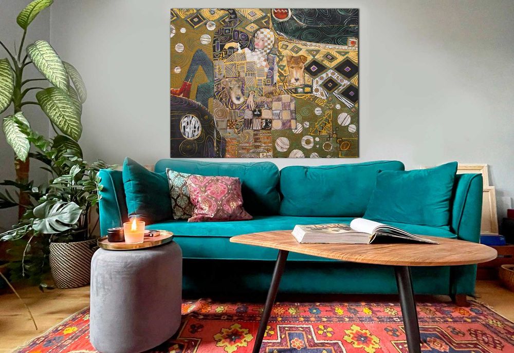 Картина -  "happy-go-lucky racers" беспечные гонщики , 90-75 oil