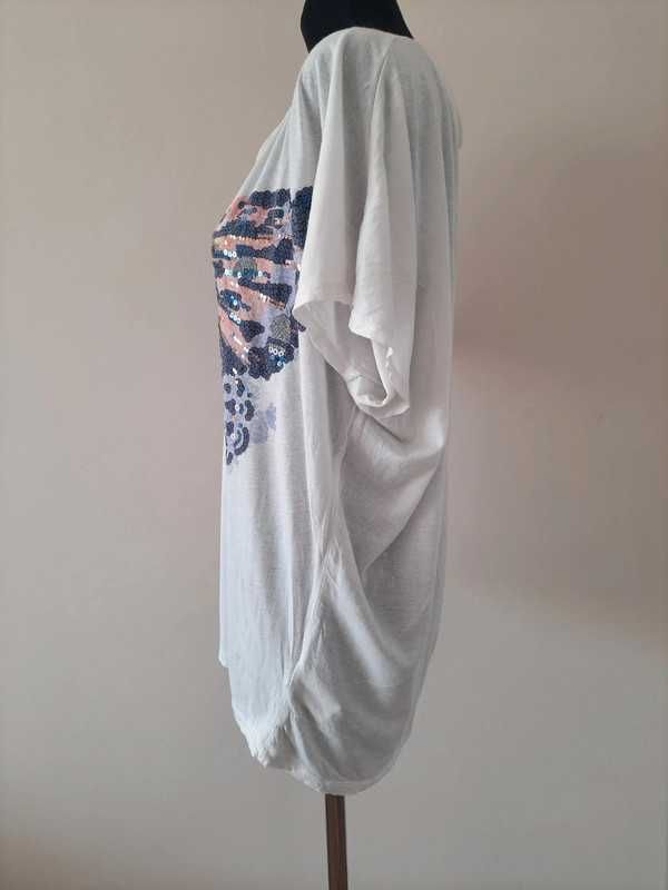Bluzka H&M S 36 luzna z cekinami Modal