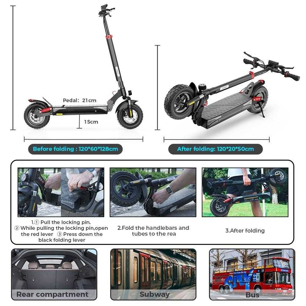 Trotinete Elétrica 800W 48V 10Ah | Com aplicação | Máximo 40km/h