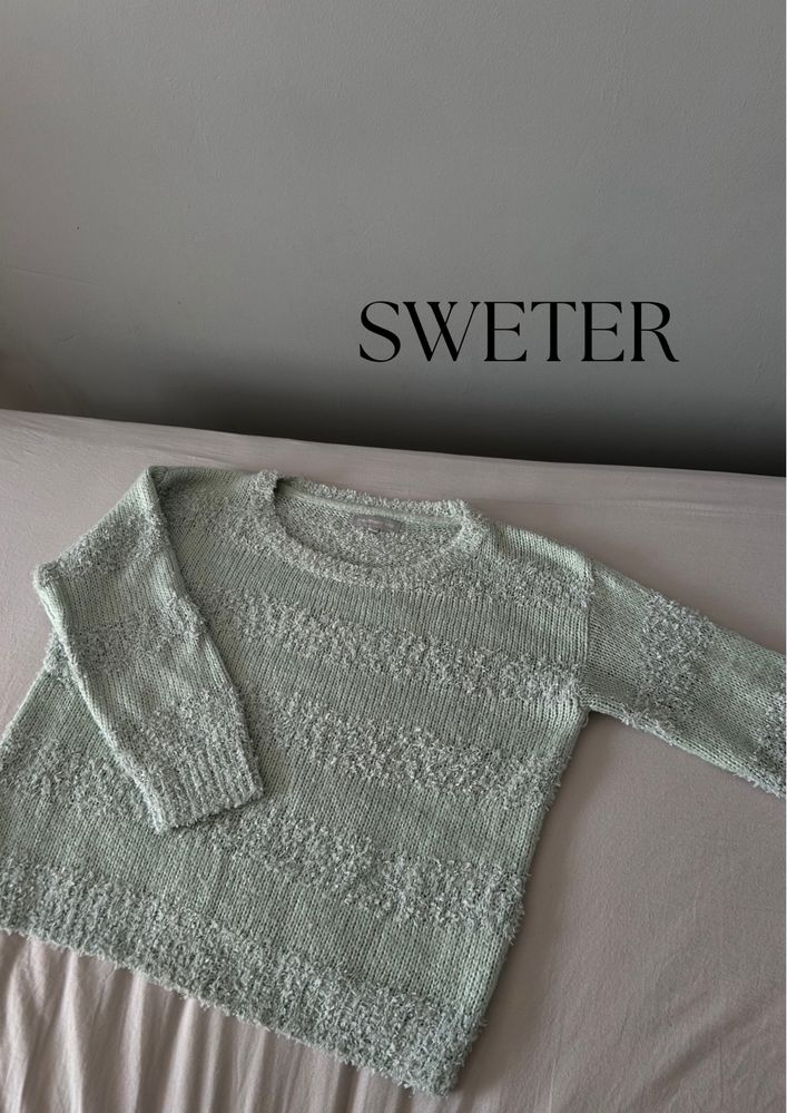Miętowy sweter S