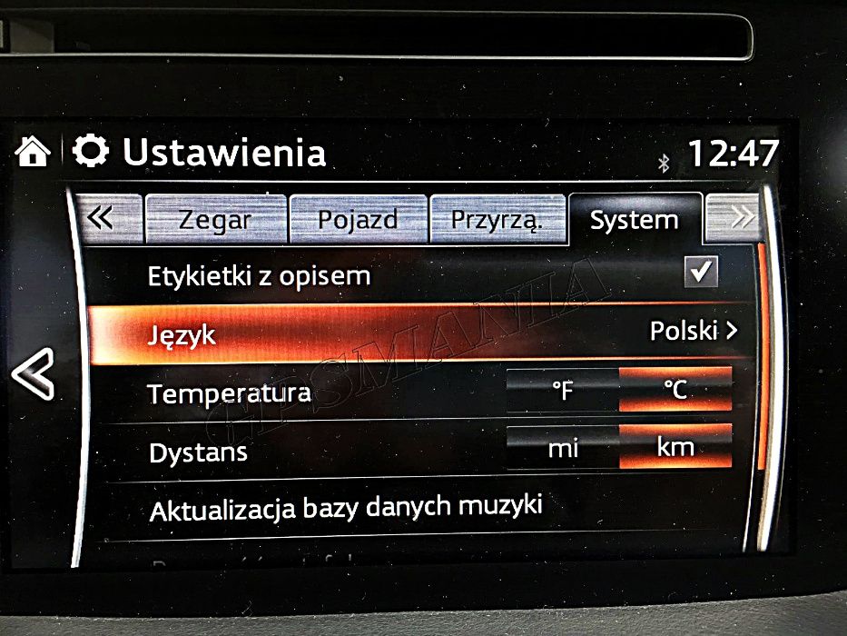 Polskie menu Mazda 2 3 6 CX-3 CX-5 CX-9 MZD Connect USA - EU