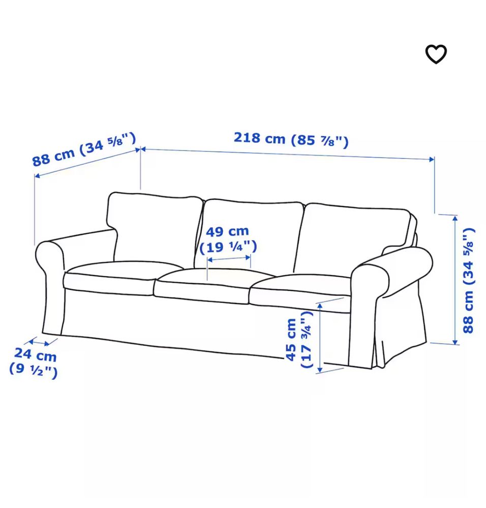 Ektorp sofa 3 lugares Ikea