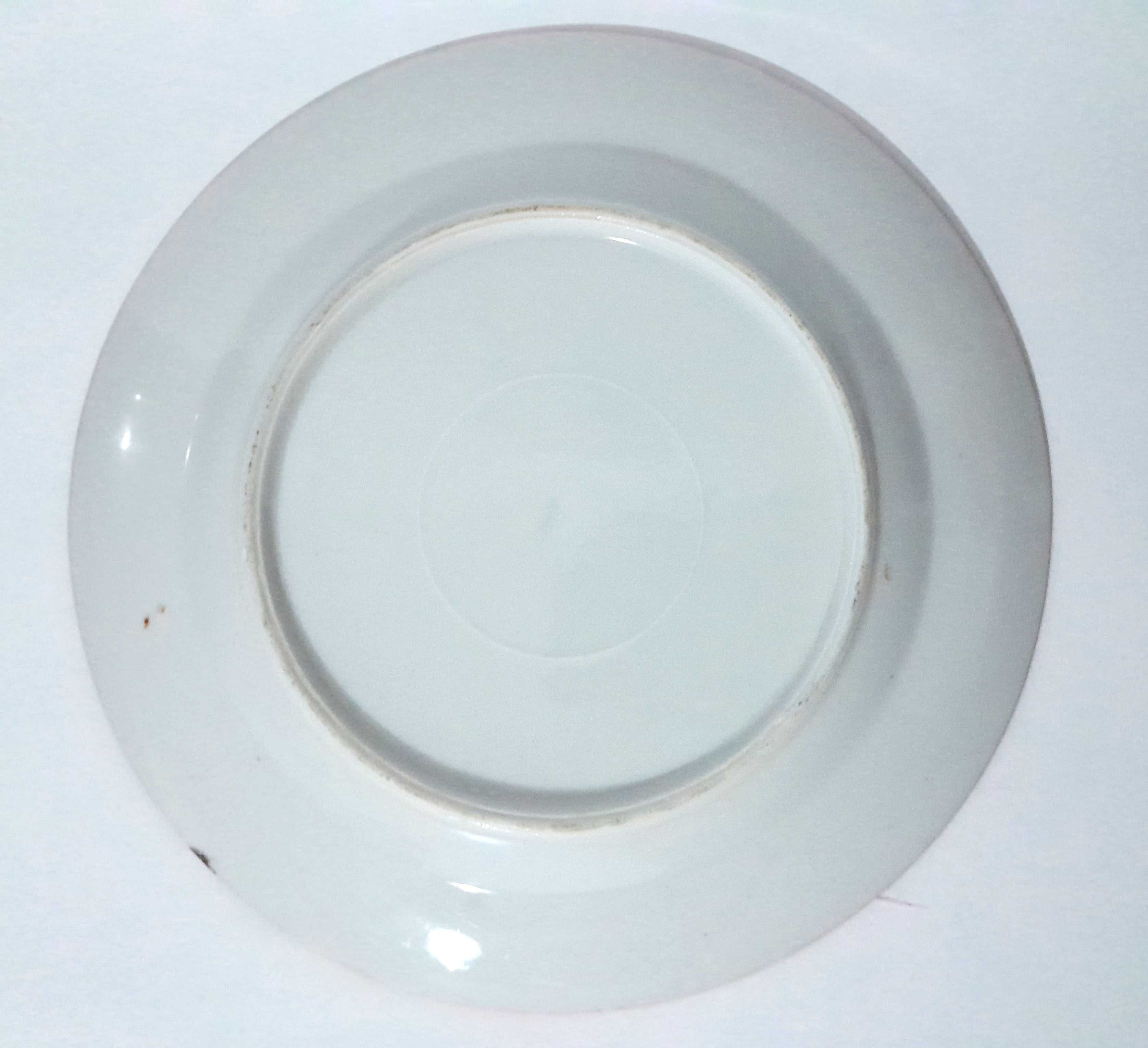 Prato e chávena de chá c/motivos orientais porcelana casca de ovo