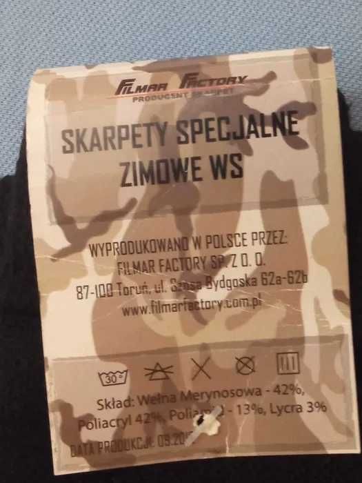 Skarpety zimowe specjalne Wojsk Specjalnych, rozmiar 25-26