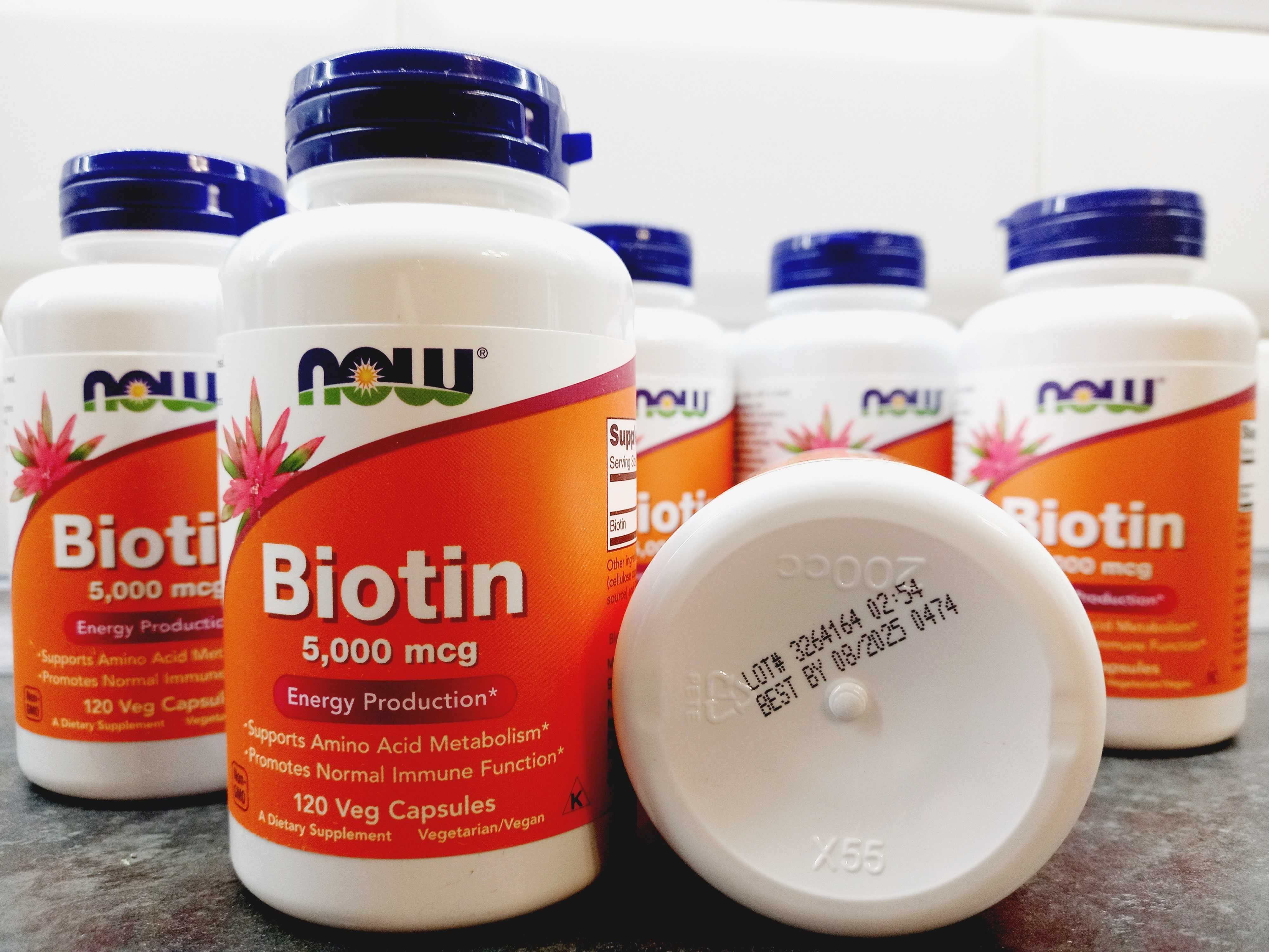 Now Foods, Biotin 5000 мкг (120 капс.), биотин для волос, біотин