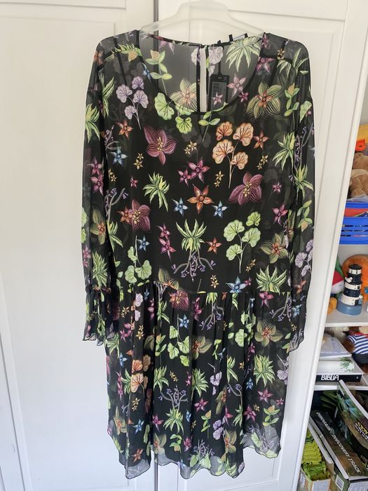 Luisa Cerano jedwabna sukienka 100% jedwab silk seta halka 40 L 42 XL