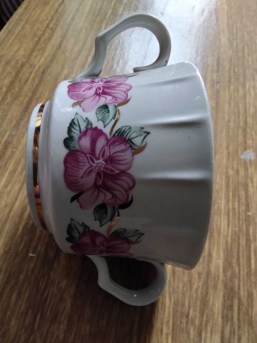 Чайний порцеляновий сервіз Баранівка, перламутр позолота розпис