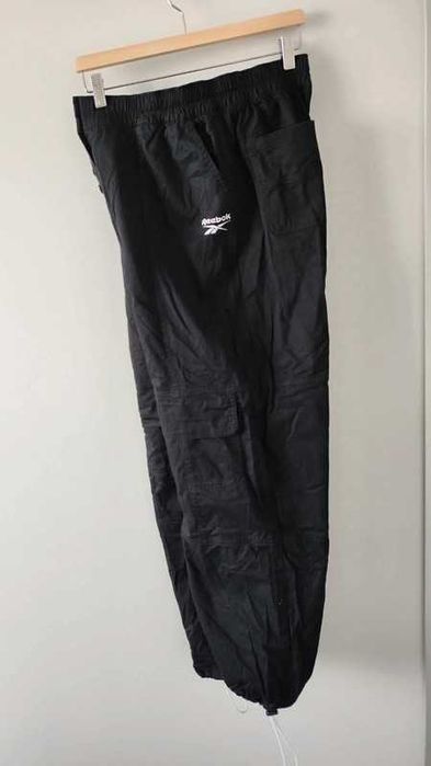 Reebok czarne spodnie bojówki baggy r M y2k