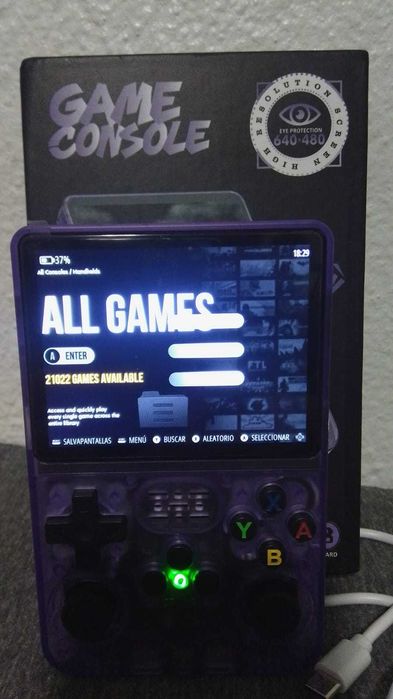 Consola Portátil Retrô R36 - Roxo - Nova!!