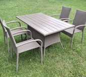 Komplet ogrodowy  kolor naturalny , polirattanowy 150x85x74