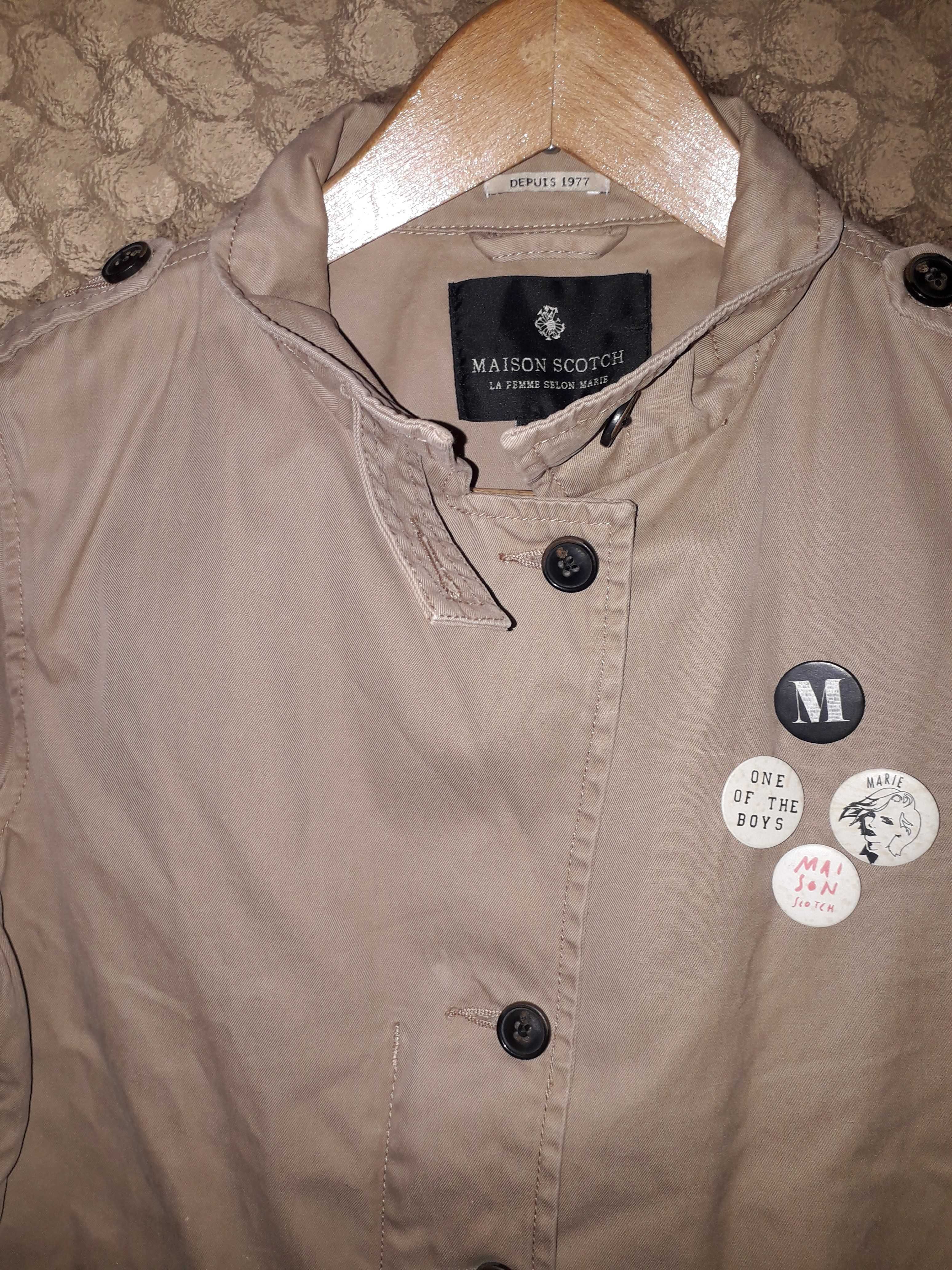 Kurtka jeansowa beżowa biker Scotch & Soda S