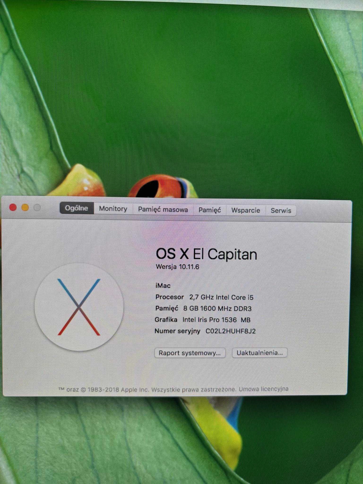 Imac Apple 21 cali Intel Core i5