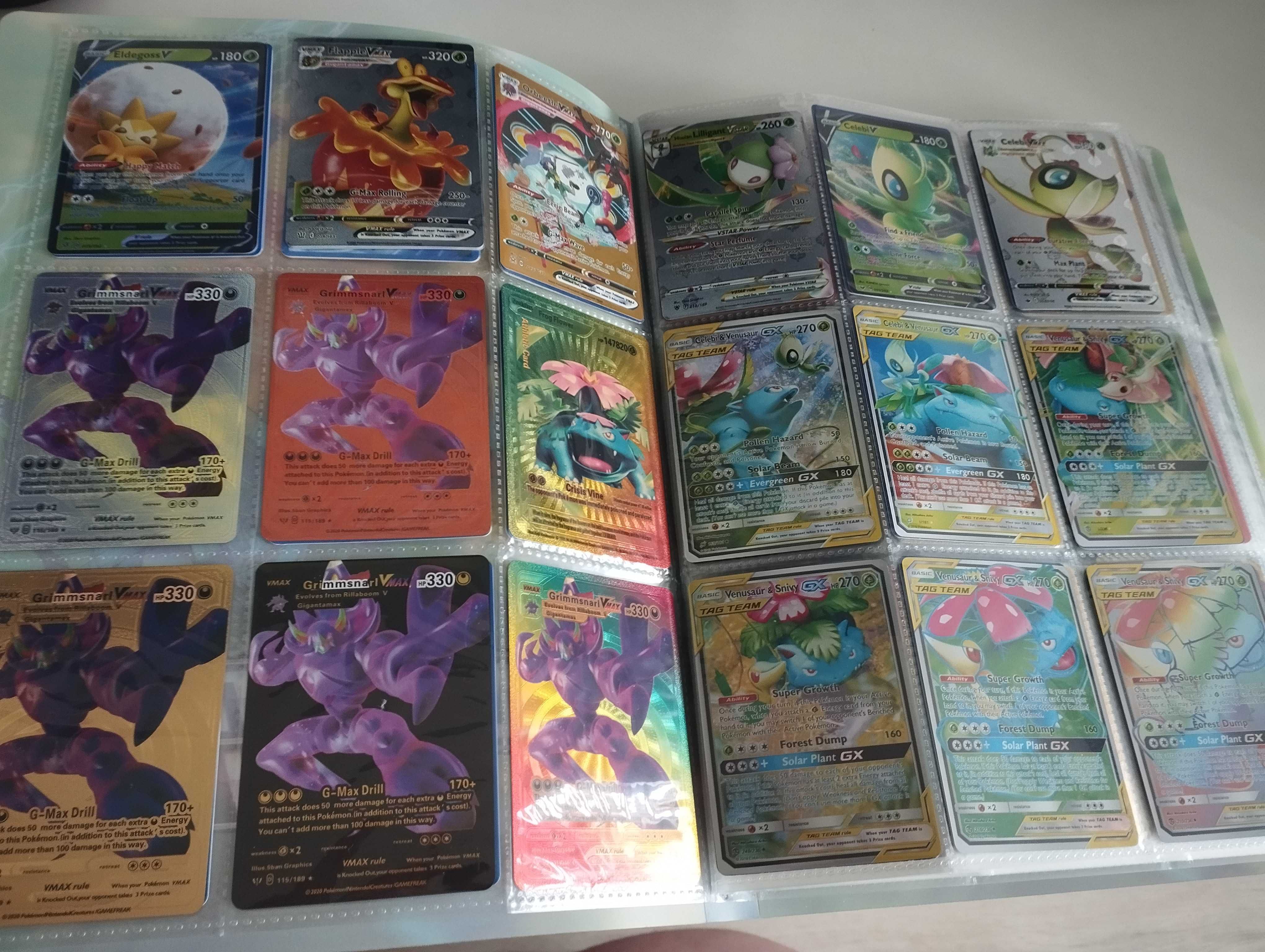 512 unikatowych kart foil POKEMON każda inna + 2 albumy komplet zestaw