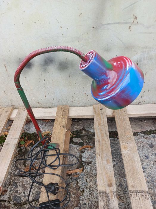 Lampa Warsztatowa Biurkowa PRL Jedyna Niepowtarzalna Polska