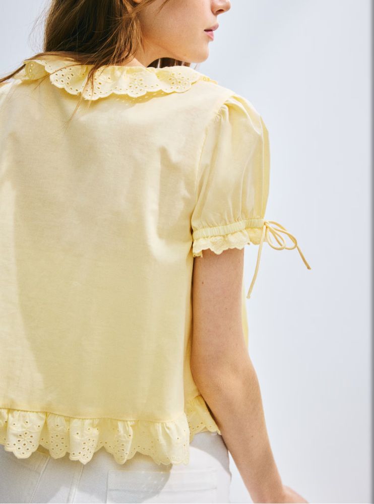 Жовта блуза з завʼязками H&M, p. S
