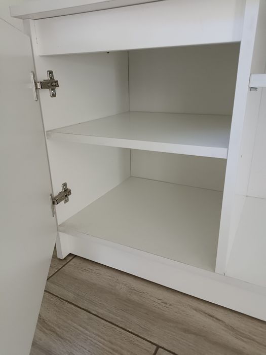 Szafka rtv biała, połysk, salon, 140cm