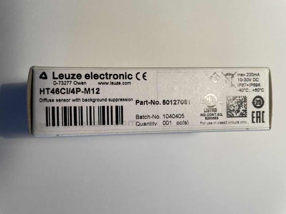 Czujnik optyczny odbiciowy z tłumieniem tła HT46CI/4P-M12, Leuze