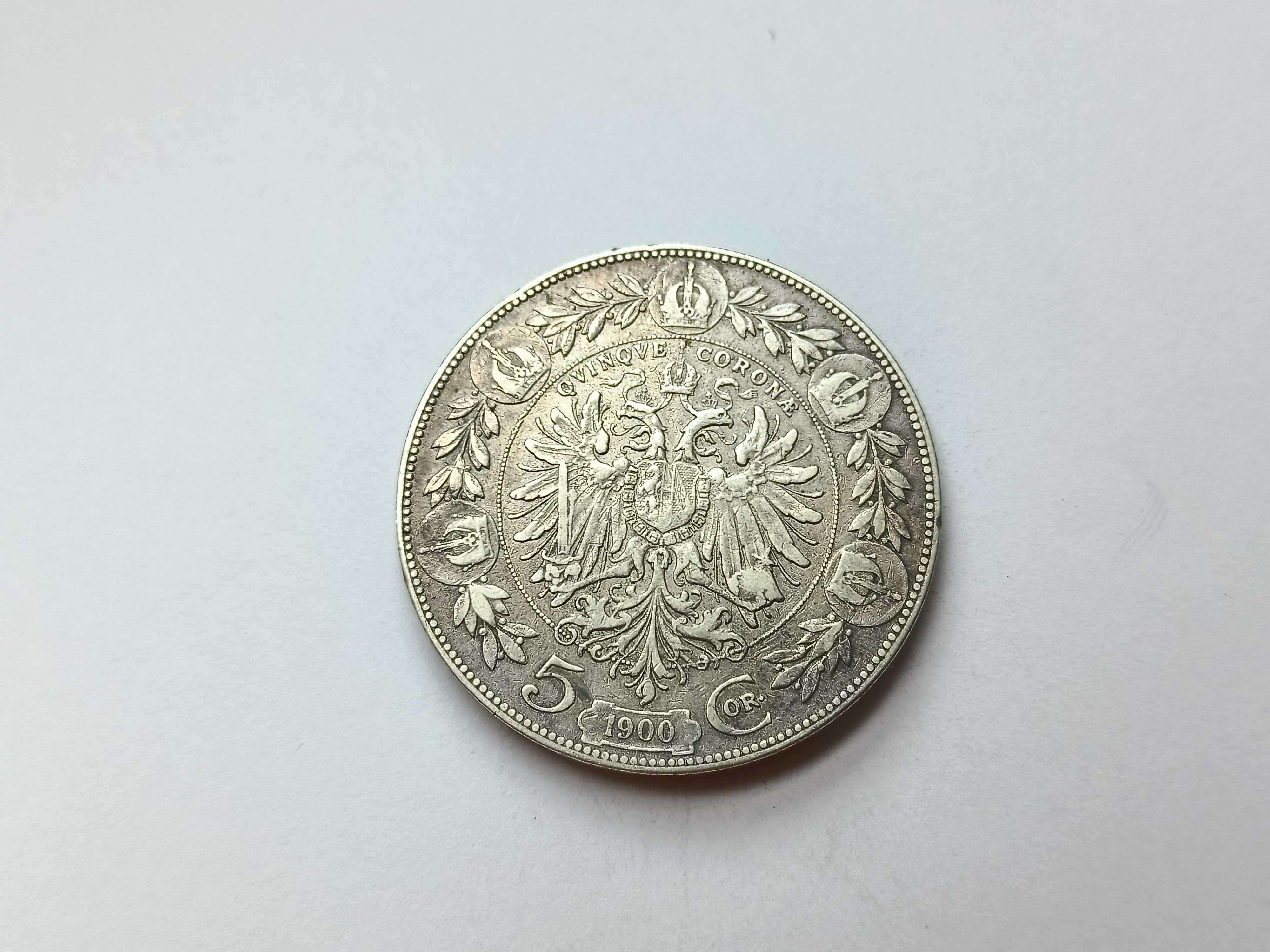 5 Koron 1900 Austria Franciszek Józef l oryginał Srebro