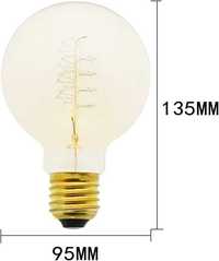 Żarówki Retro Edison Light Bulb/E27 G95 Wire Pear Bar