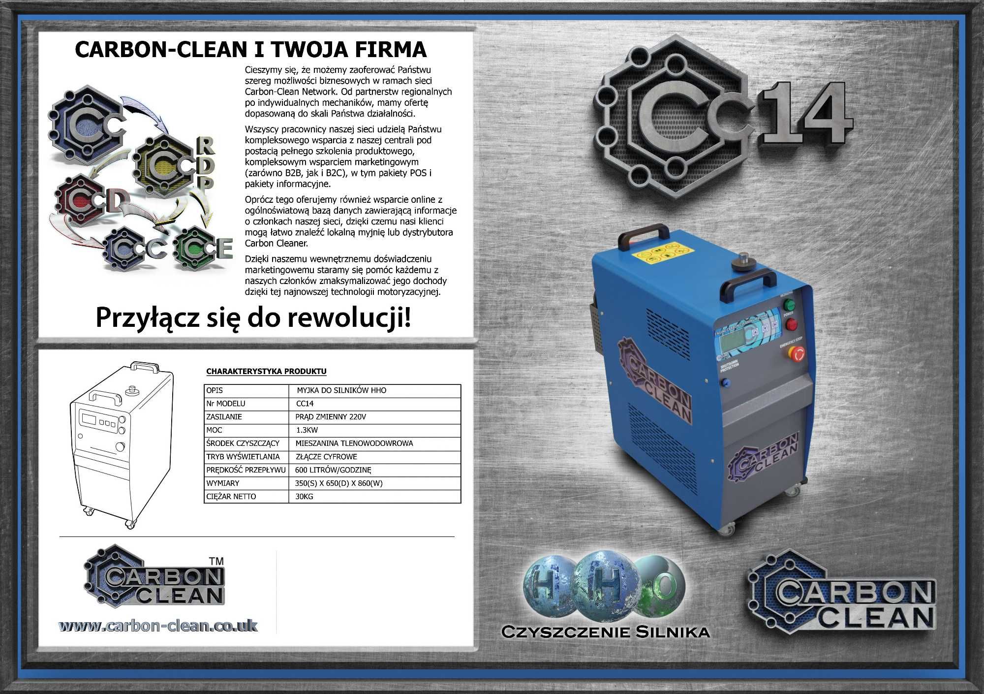 Carbon Clean CC-14 urządzenie do wodorowania silników HHO generator