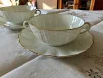 2 bulionówki porcelana Francja, A.Giraud & Brousseau Limoges