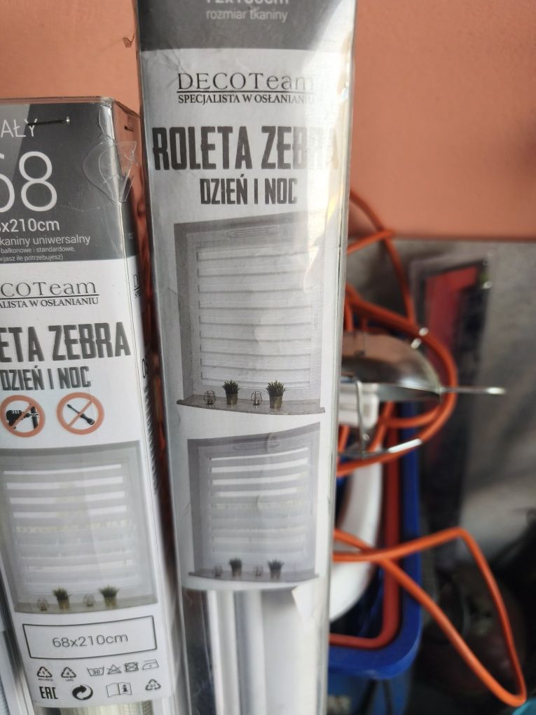 Rolety Zebra Dzień Noc Białe 4 sztuki 72/150 68/210 nowe