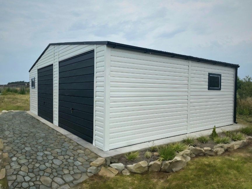 Garaż blaszany blaszak garaz ogrodowy nowoczesny design 9x5m (10x6)