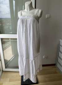 Biała długa sukienka letnia bawełniana