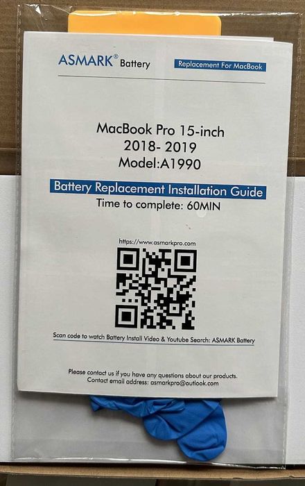ASMARK Bateria do MacBooka Pro 15 cali A1990, 2018 - 2019 laptop Apple