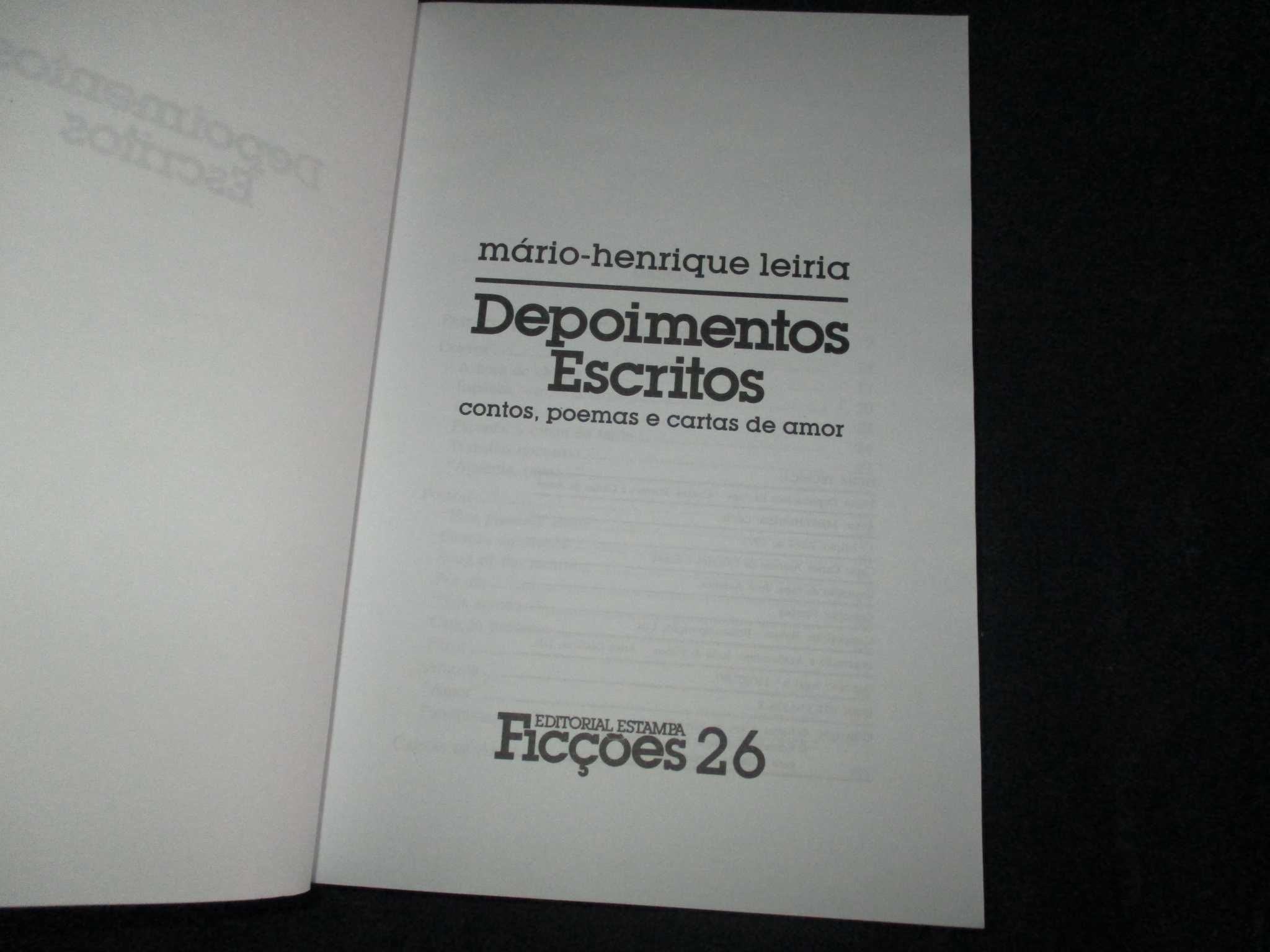 Livro Depoimentos Escritos Mário-Henrique Leiria