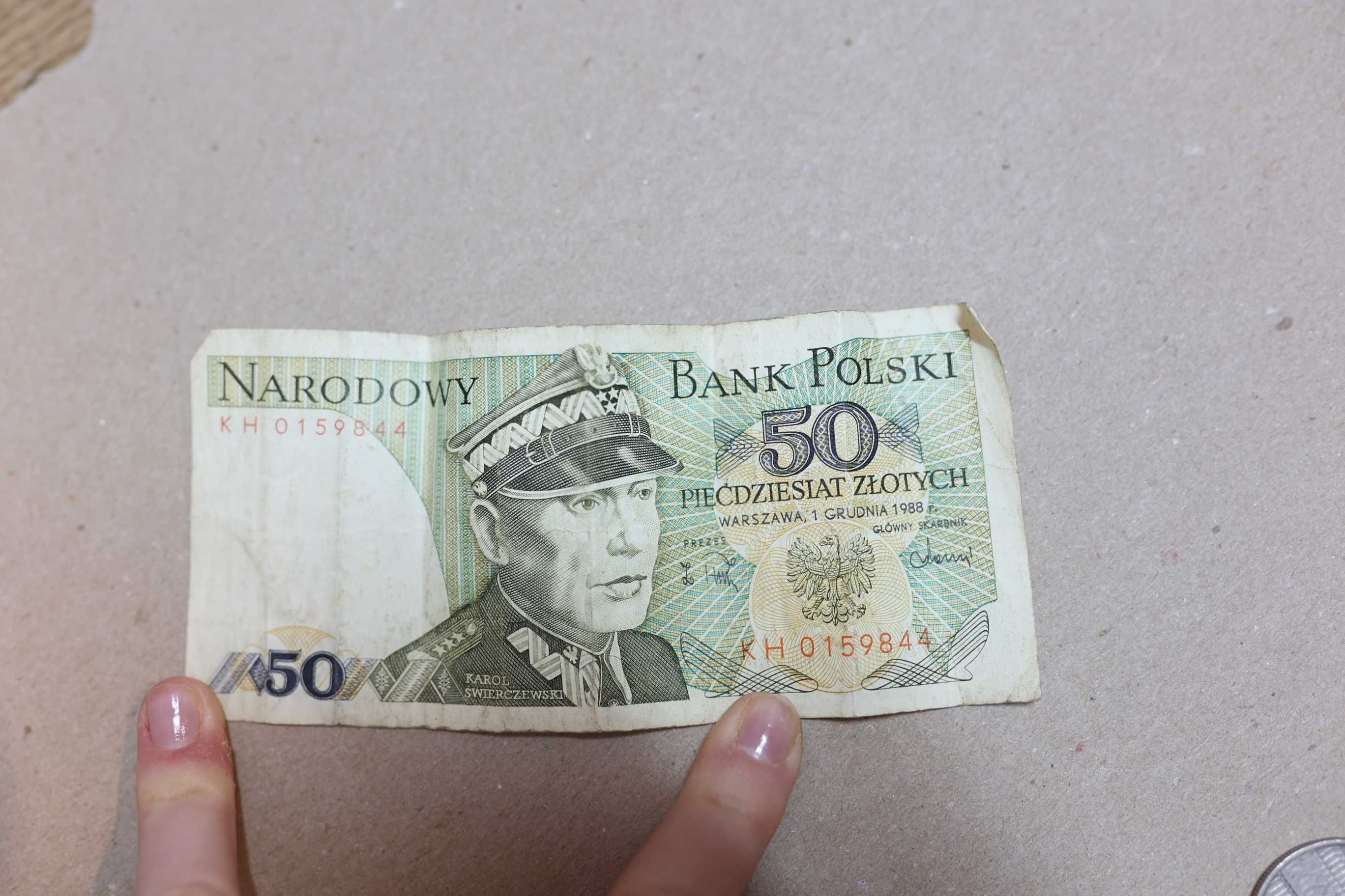 Banknot 50 zł PRL 1988 Karol Świerczewski