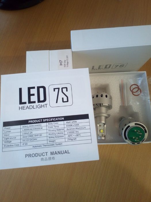 Led лампы 7S H4  цоколь EURS Авто LED ЛАМПА XHP-50 40W 6500K 8000LM