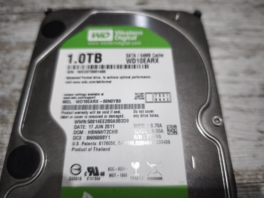 Dysk WD 1TB SATA 64MB cache