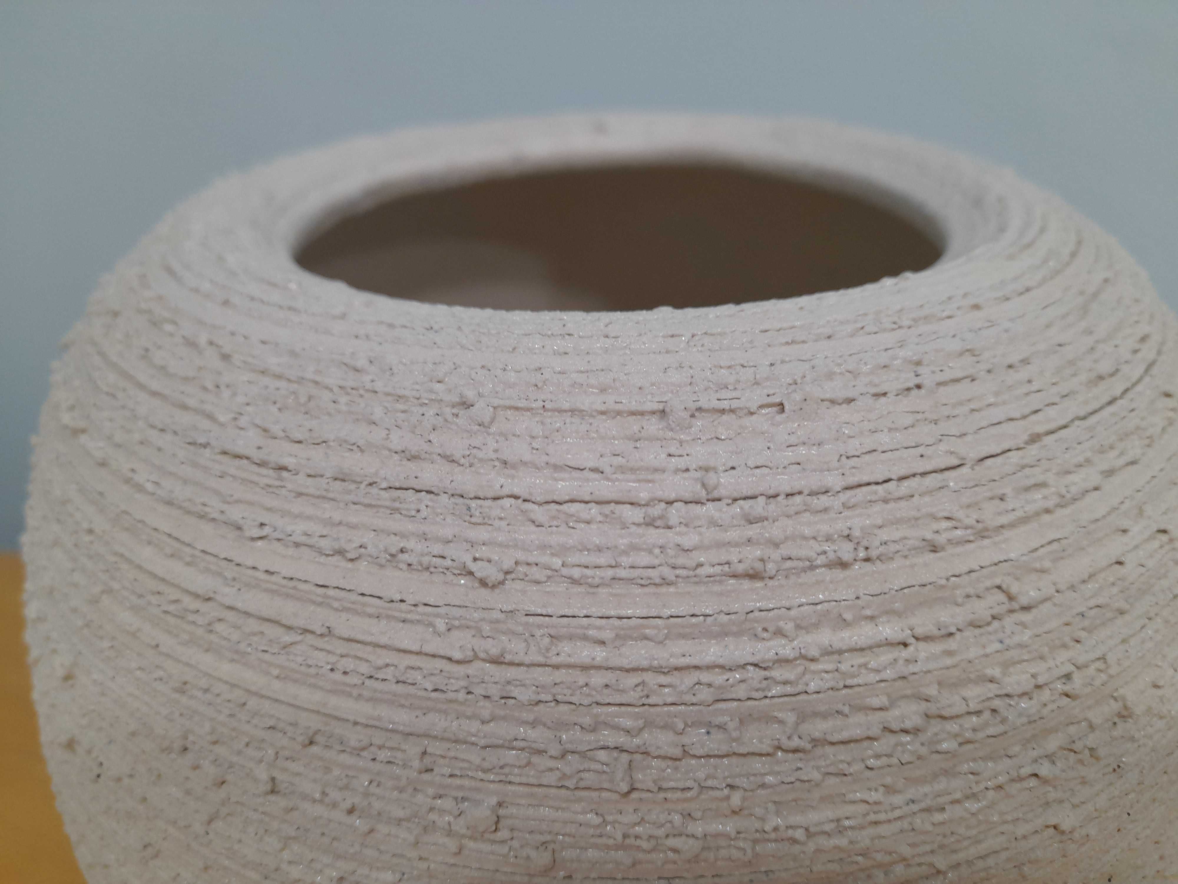 Ozdobny WAZON strukturalny ceramiczny surowy drapany loft wys.21 cm