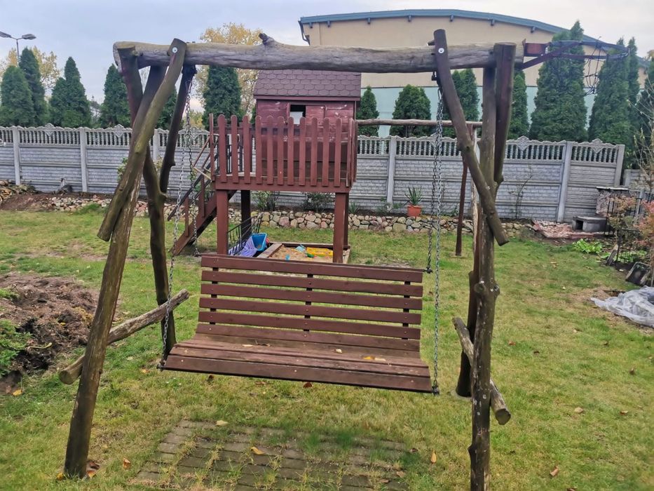Huśtawka dębowa dla 3 osób