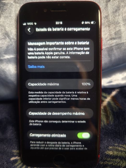 iPhone SE Vermelho ( Bateria 100% )