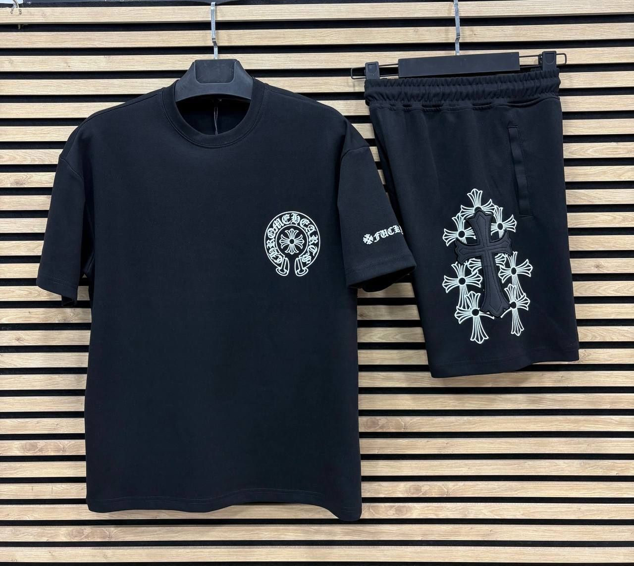 Топ літній костюм chrome hearts  футболка шорти  розмір  S-XXL