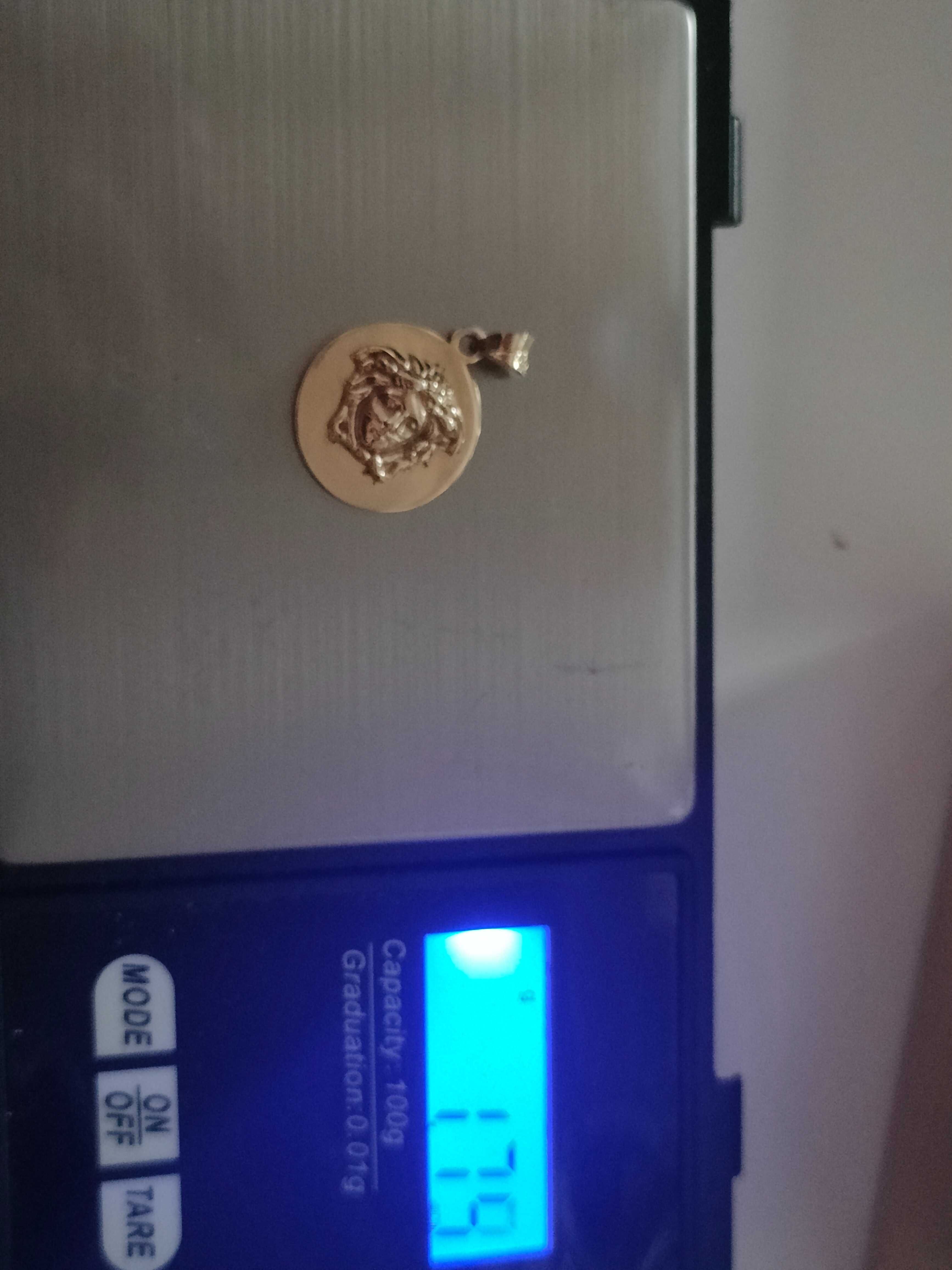 Piękna złota zawieszka meduza 585